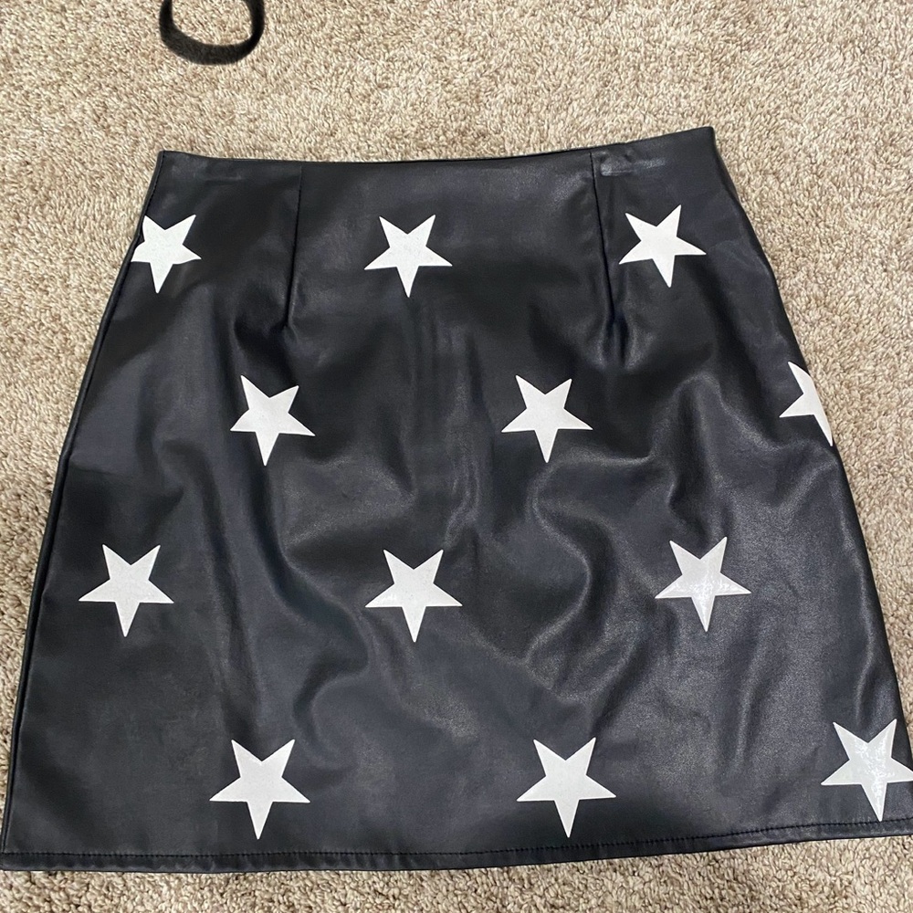 Black leather skirt